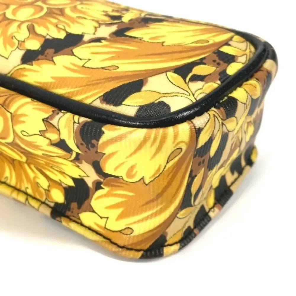 Auth VERSACE Pochette bag vintage Leopard print Chain mobile case Shoulder Bag